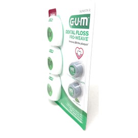 GUM Floss Dental GUM Waxed Mint Pro-weave Travel three 180 Yards Woven Expanding NEW