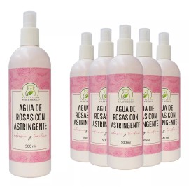 Productos Mart Mexico Agua De Rosas Con Astringente Facial (500ml) 6 Pack