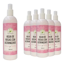 Productos Mart Mexico Agua De Rosas Con Astringente Facial (500ml) 6 Pack
