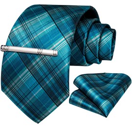DiBanGu Striped Necktie, Handkerchief, and Tie Clip Set; Washable; School Entrance Ceremonies; Business; After-Parties