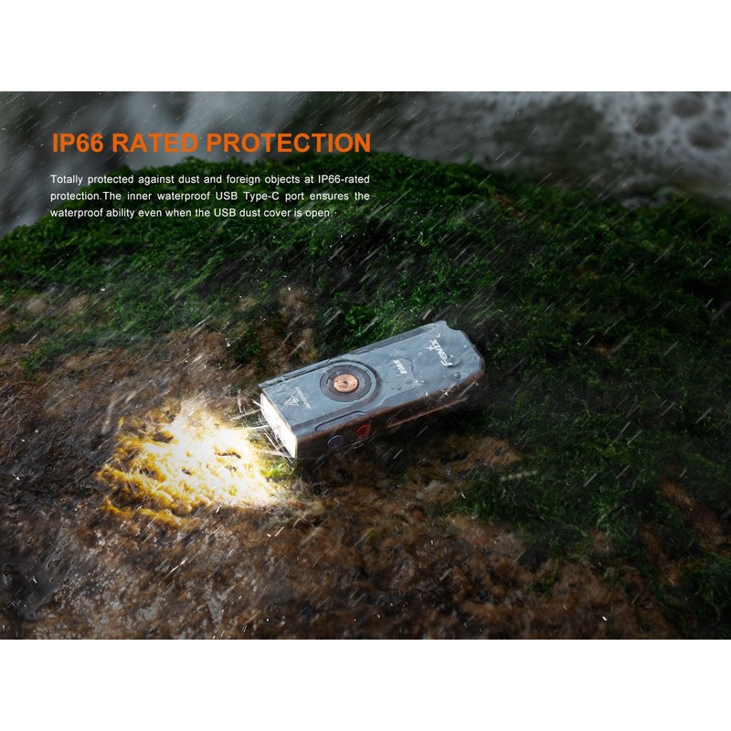 Fenix E06R 700 Lumen 3-in-1 EDC Keychain Flashlight, USB-C Rechargeable,