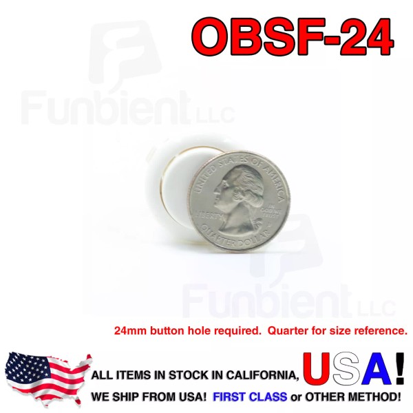 Sanwa OBSF-24 - WHITE Momentary  Push Button JAMMA guitar killswitch 24m