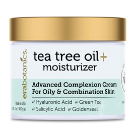 Tea Tree Oil Face Cream - For Oily, Acne Prone Skin 2oz Natural & Organic Facial Moisturizer with 7X Ingredients For Rosacea, Cystic Acne, Blackheads & Redness