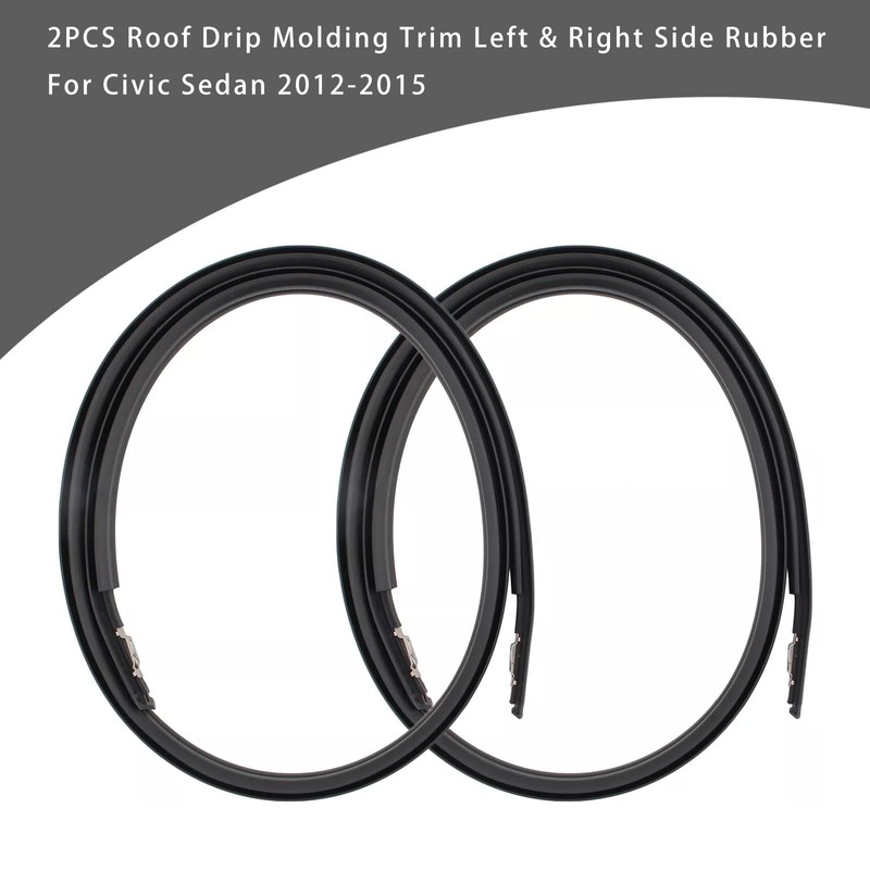 Artudatech Automotive 2PCS Roof Drip Molding Trim Left & Right