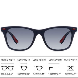 HAMMER ANVIL Derek Mens Ultra Lightweight Polarized Sunglasses 100% UV 400 Protection Blue