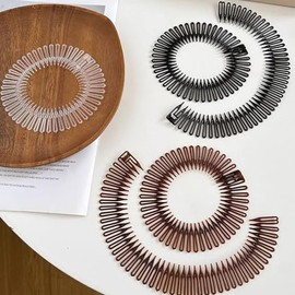 12 Diademas Elásticas Circulares Para El Pelo, Pinzas Dentadas Antideslizantes Para Maquillaje De Moda, Soporte Para El Pelo Para Dama Y Niña, Color Blanco