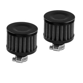 RASNONE 2pcs 12mm Air Filter Cold Air Intake Filter Breather Turbo Vent Air Intake Filter Cleaner Black Universal for car and Motorcycle