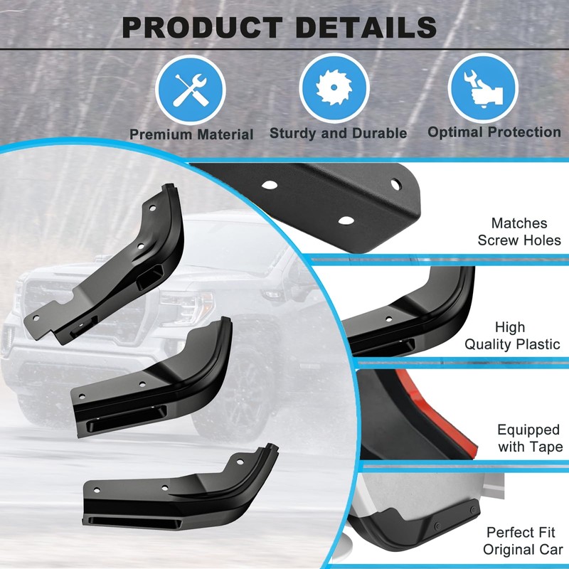 Mud Flap Delete Compatible for 2019-2025 GMC Sierra 1500 Front