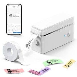 P31S Portable mini label Printer with Tape, Bluetooth Sticker Printer with Multiple Templates and Patterns. For Note Diary Memo, For Home,Gift:_WHITE