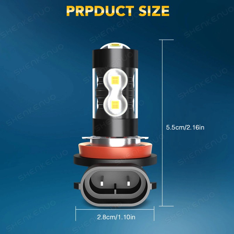 SHENKENUO 4pc LED Headlight High Low Fog Light Bulbs Combo