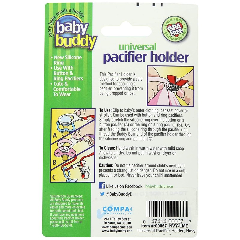 Baby Buddy Pacifier Clip Holder, Newborn Essential with Universal Fit
