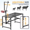 Goat Stand for Milking with Feed Bin, 47x23 inch Metal