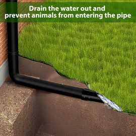 1 Pack Gutter Downpipe Extension for DN100 & DN110 & Round Downpipe 100 mm Outlet Filter and Leaf Guard for Bottom of Downspouts Black