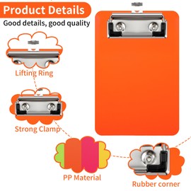 cobee cobee Small Clipboards 4 x 6 Inch,8 Pack Plastic Colorful Mini Clipboard A6 Memo Size with Low Profile Clip Pocket Clip Board for Offices Classroom Nursing Shopping Lists