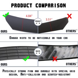 Xotic Tech Universal Front Bumper Lip Chin Spoiler Splitter Diffuser Guard Wing Protector Trim Car Body Kit with Adjustable 10"-13" Support Splitter Rod-Black