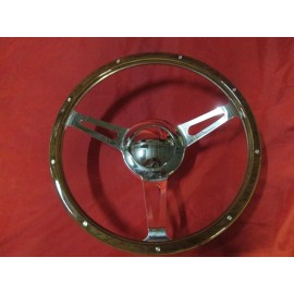 ACC 14" Billet Woody Rivet Custom Steering Wheel Hub & Horn Button Street Hot Rod