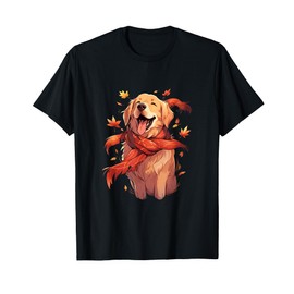 Golden Retriever Autumn Dog Autumn Leaves Thanksgiving T-Shirt