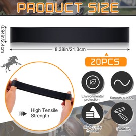 20 Pieces Dally Wraps Horse Rubber Roper Wrap Saddle Horn Wrap, Black