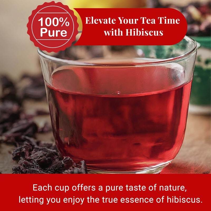 Akshit Natural Hibiscus Flowers, Dried Edible Flowers/Petals, 5.2oz, Flor de