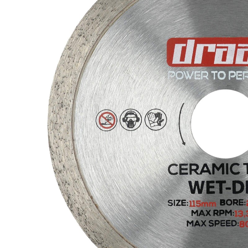 DRAAK Ceramic 115 mm Diamond Cutting Disc Wet & Dry