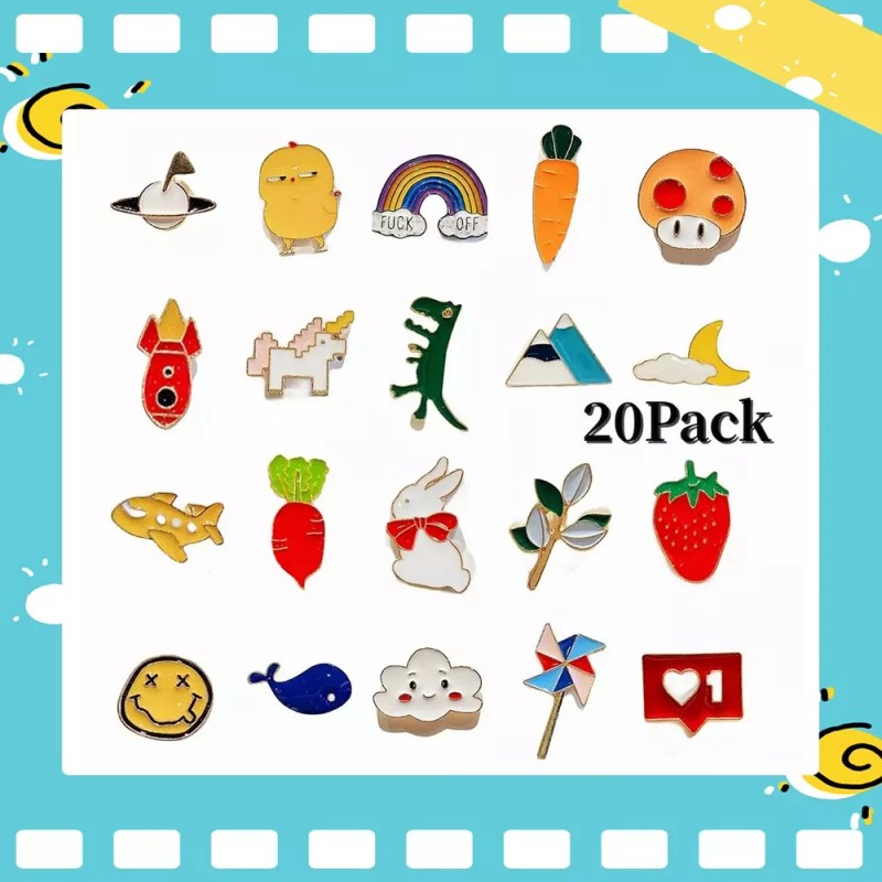 THE9SHOP Paquete Pines Pack Broches Metalicos Pines Kawaii Al Azar