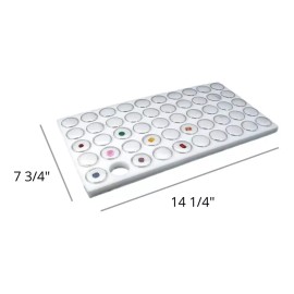 Novel Box Glass Top Jewelry Display Case Box White 50 Gem Jars Insert