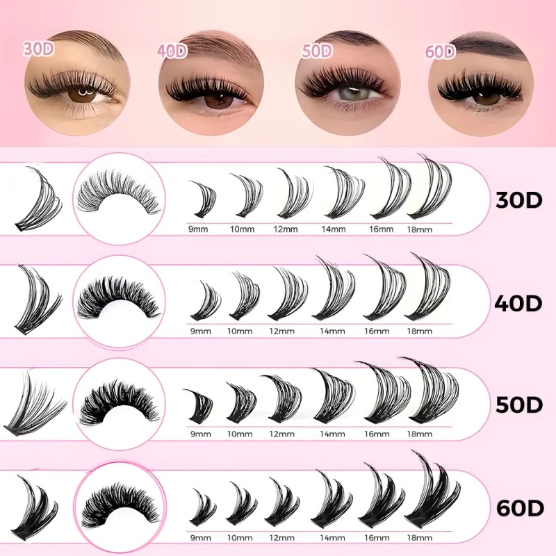 804 Kit Extension De Pestañas Maquillaje Diy 30d 40d 50d