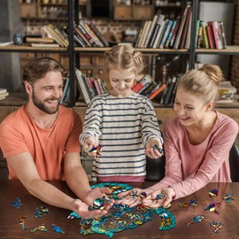 Jigfoxy Wooden Puzzles for Adults, Sea Turtle Wooden Jigsaw Puzzles,Unique Animal Shape Puzzles, Christmas Thanksgiving Gifts for Family Turtle Lover(XL-22.8 * 19.3in-568pcs)