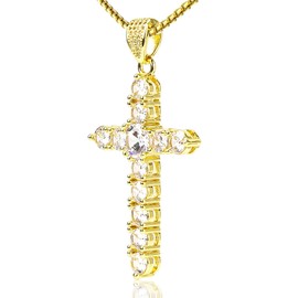 Cross Necklace with Extended Length Chain, 23.6'' Extra Long Cross Pendants Necklace, Metal Cross Chain Choker Necklace for Women (XXL)