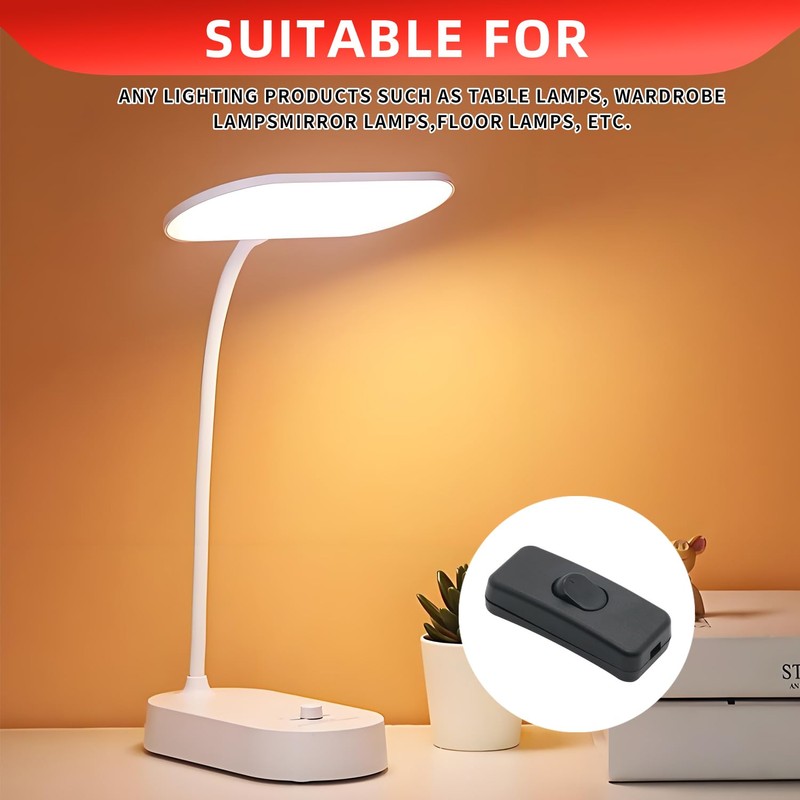 3-Pack Inline Lamp Cord Switches – Black Inline On/Off Toggle