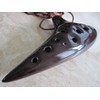 Utopia Glossy Dark Coffee Brown Ocarina Ceramic Soprano G -