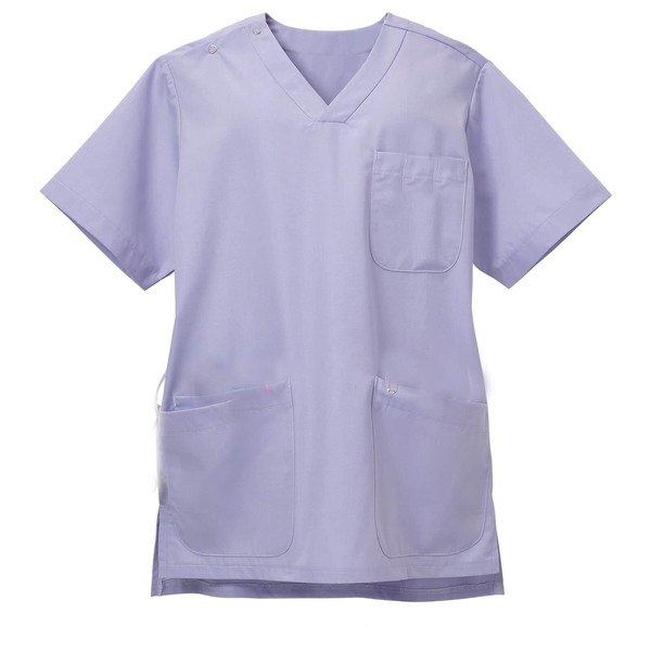 Anfamier Nurse Scrub, Cotton Blend, Unisex, Nursing, Side Pockets, Loops, Shoulder Snap, lavender