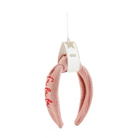 Mud Pie Women's Christmas Embroidered Headband, Blush, One Size