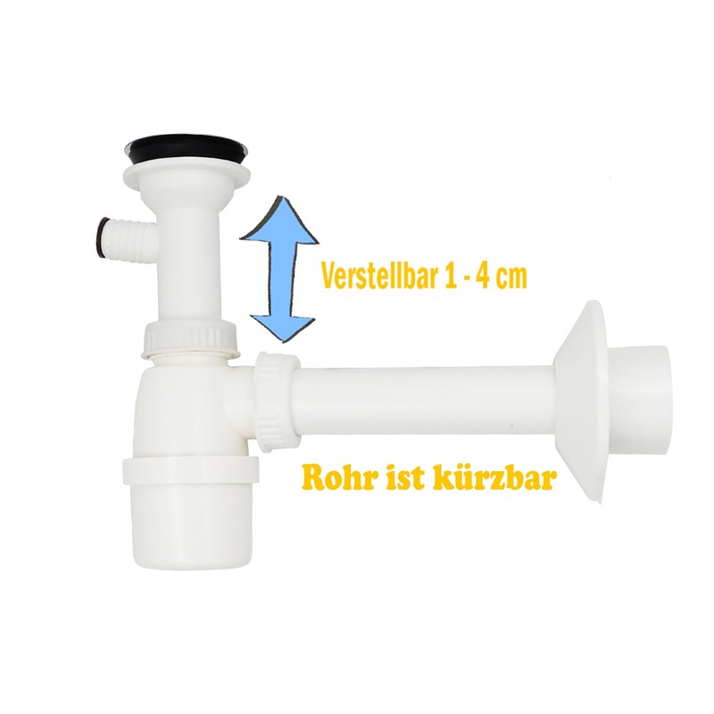Plastic Siphon with Washing Machines or Dishwasher Connection Drain Pipe