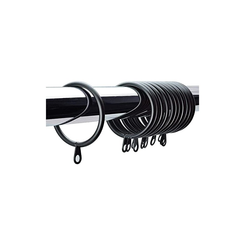 Metal Curtain Ring 40mm Black Curtain Pole Rings with Sliding