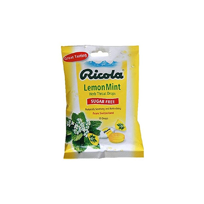 Ricola LemonMint Cough Suppressant Herb Throat Drops, Sugar Free, 19