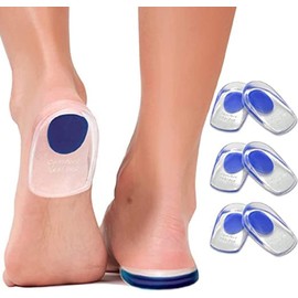 3 Pares Taloneras de Gel de Silicona para Dolor, Almohadillas para Talón Para Tendinitis de Aquiles, Protectores de Alivio Del Dolor de Espolones ÓSeos para Mujeres, Hombres, Alivio, Espolones ÓSeos, Zapatos ( L, Azul)