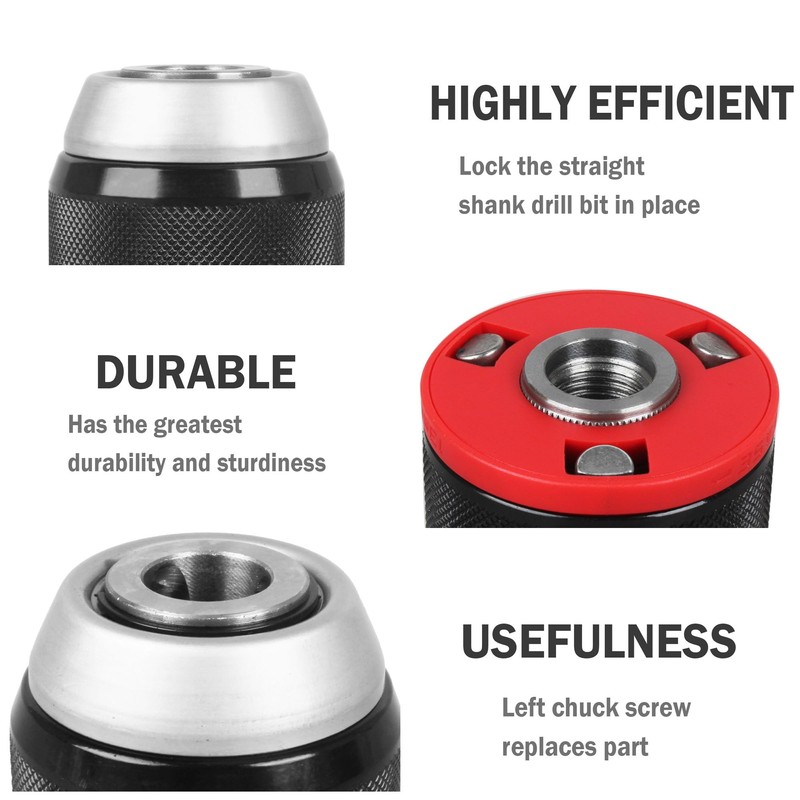 Follde Keyless Drill Chuck for Dewalt, 1/2" Mount 1.5-13mm Clamping