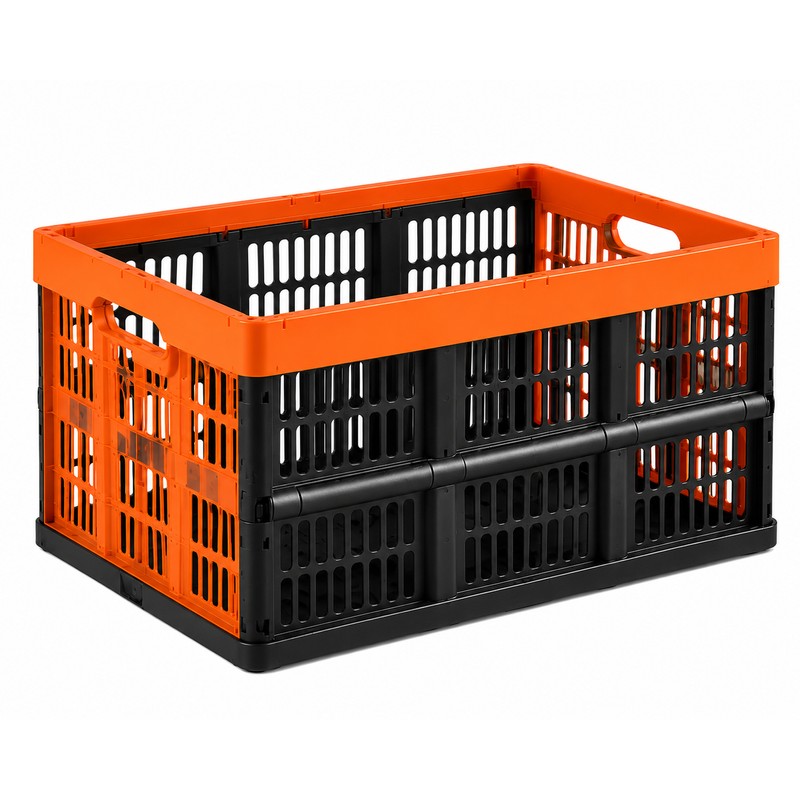 SuceedBuy 45L 3PCS Pack Plastic Collapsible Storage Basket Folding Handles
