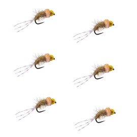 Thor Outdoor Pink Squirrel Fly - 6 Pc Set, Hook Size #18 - BH Wet Fishing Flies for Steelhead Trout, Salmon, Panfish, Bluegill