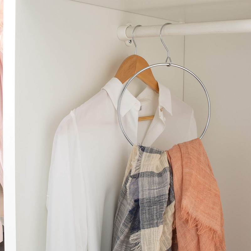 Organize It All Belt/Scarf Ring, Chrome, Metallic and Black