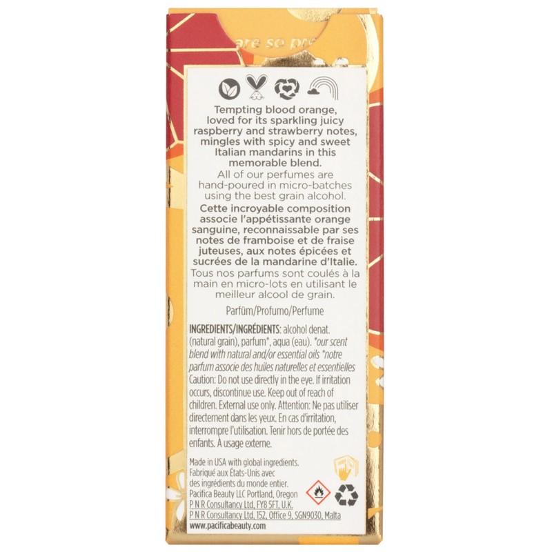 Pacifica Tuscan Blood Orange Perfume Spray for Women - Vegan,