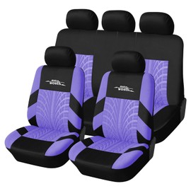 AUTOYOUTH AUTOYOUTH Autositzbezge Universal Fit Komplettset Autositzschoner Reifenschienen Autositzzubeh?r, Violett