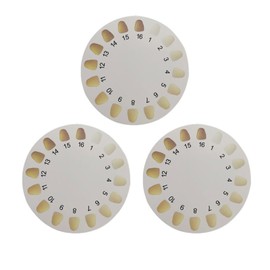 VIFERR Teeth Colour Cards, 3 Pieces, Round Teeth Whitening, Colour Shadow Guide, Comparison Tooth Colour Charts for Home Care