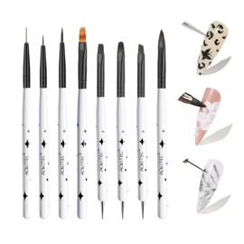 Aokitec 8 Piece Nail Brush Set, Double End Nail Art Gel Nail Set, Nail Design Pens Brush, Acrylic Nail Art Brush, Nail Brush Professional Pen for Gel Nails, UV Gel Brush Gel Nails for Nails