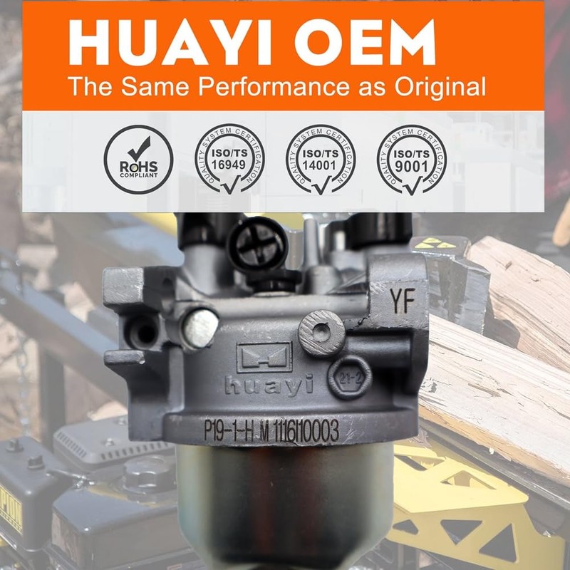 Huayi Carburetor Compatible with Champion 100424 27Ton 224cc Log Splitter