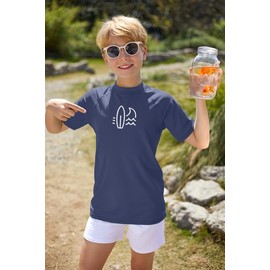 BesserBay Boys' UV Rash Guard Short-Sleeved Swimming Shirt UPF 50+ Children 110-160, navy