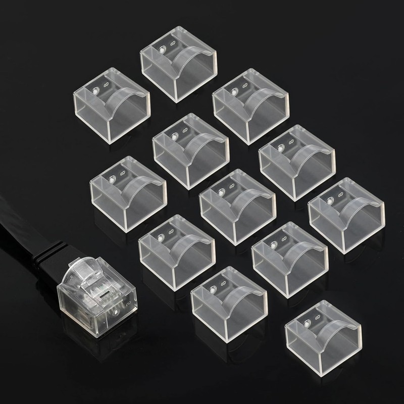 HiCHN RJ45 Plug Protector Dust Covers 50 Pcs Transparent Click