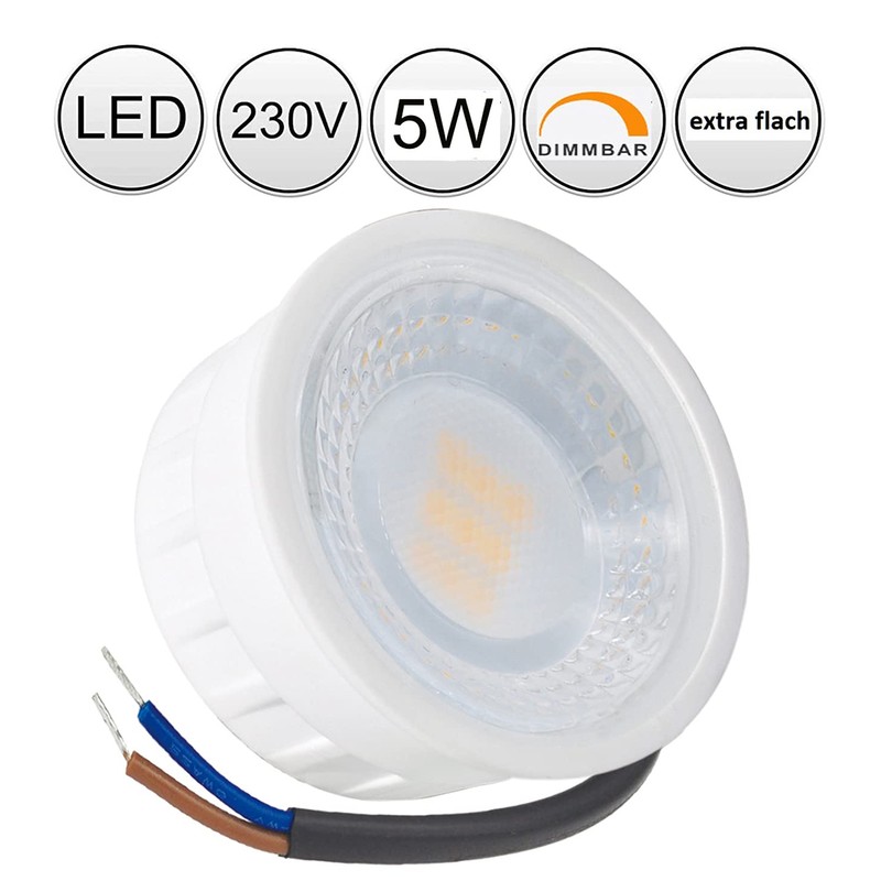feinlux® IP44 LED Recessed Spotlight, 5 W, 230 V, Dimmable,