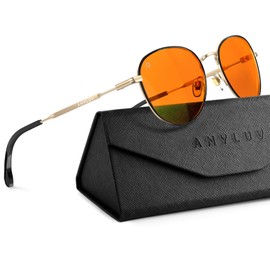 ANYLUV Blue Light Blocking Glasses for Men Women, Metal Round Frame Working Glasses, Lightweight for Anti Screen Eyestrain